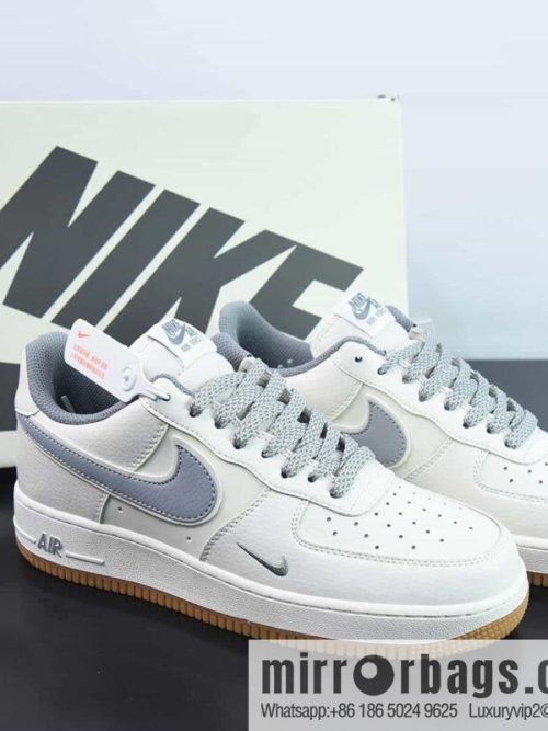 NK Air Force 1 \'07 Low \"Milky White/Grey/Gum\" Air Force One Classic Low Top Versatile Casual Sports Board Shoes \"Milk White Grey Small Hook Gypsy Raw Rubber Bottom\" Item Number: HD1689-102