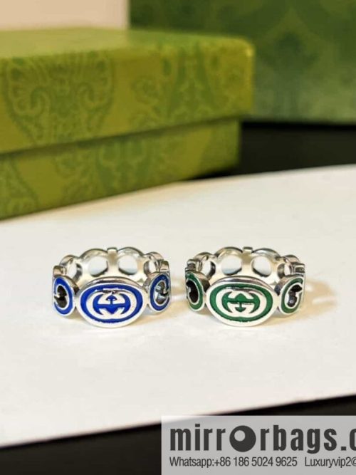 New Gucci Gucci letter double G enamel drip ring