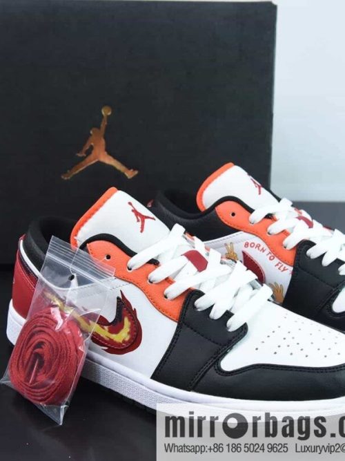 Air Jordan 1 Low Joe 1 Vintage low-top board shoes \"white, black and red flame hook\" item number: FJ7222-101