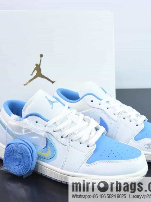 Air Jordan 1 Low \"Born To Fly\" Joe 1 Vintage Low Top Board Shoes \"Blue and White Flame\" FJ7219-441