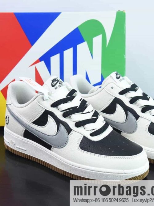 Nike Air Force 1 \'07 Low \"85 Double Swoosh/Beige/Black/Grey\" Air Force One \"leather (fabric) beige black and white gray double hook chemical\" CC2569-077