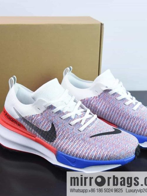 Nike ZoomX Invincible Run Flyknit 3 🥰 Unbeatable 3rd Generation Series Lightweight Flying Weaving Low Top Knitting Black and White Red Sapphire Blue gradual change \"FJ3889-100
