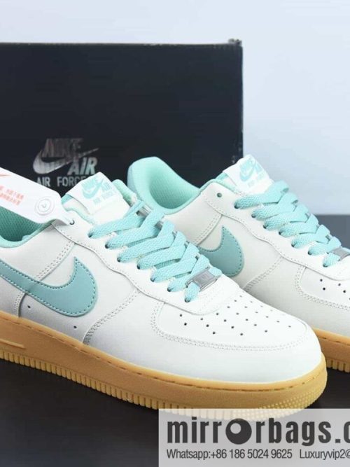 Nike Air Force 1 \'07 Low \"Milky White/Mint/Gum\" Air Force One \"leather (fabric) milky white mint green raw rubber bottom\" XC2351-055