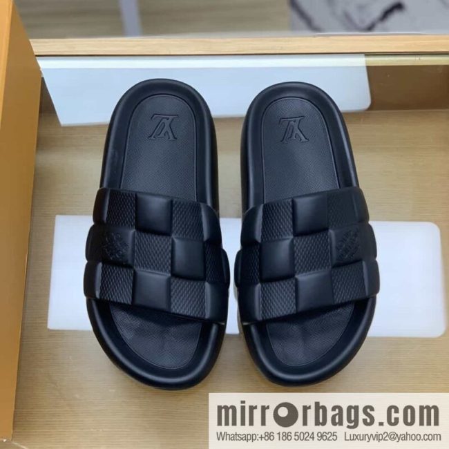 LV/Louis Vuitton features classic monogram printed His & Hers sandals