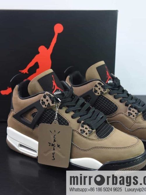 Air Jordan 4 \"Olive\" dark brown, limited to relatives and friends, mocha sneakers AJ4-882335