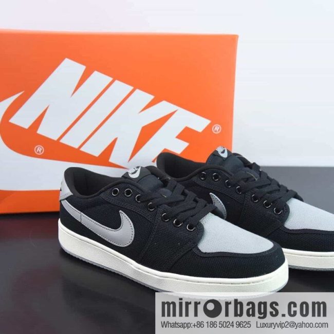 Air Jordan 1 KO Low AJ1 low top canvas black gray Vintage basketball shoes, item number: DX4981-002