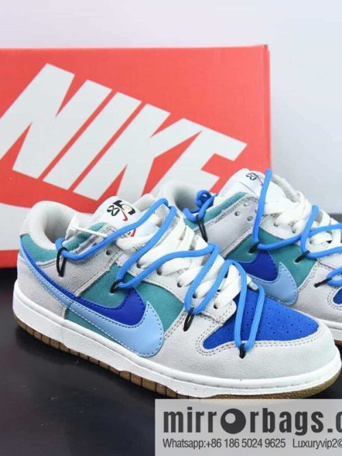 Nike Dunk Low SB low-top skate shoes/gray-blue double-hook strap, customized version, item number: DD9457-100-88