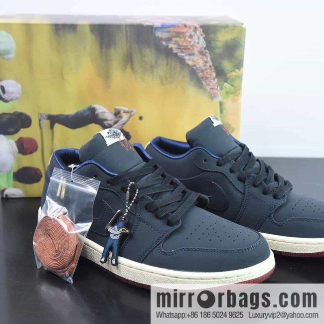Air Jordan 1 Low AJ1 Joe 1 Golf, black and blue, low-top casual shoes, item number DV1759-448