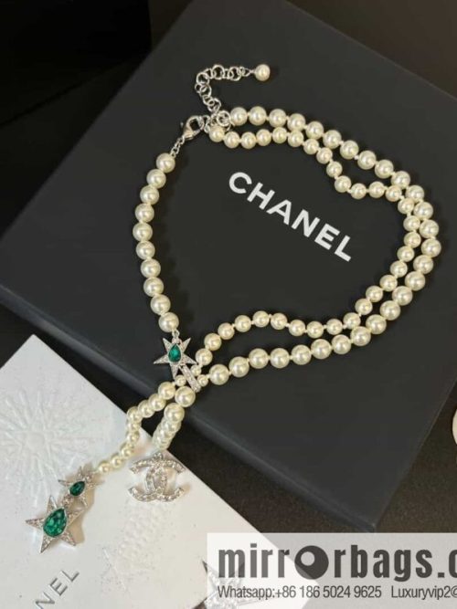 New ☑️ Chanel Tassel Star Emerald Pearl Necklace