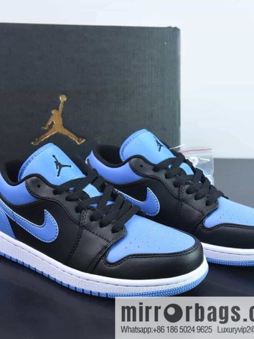 NK Air Jordan 1 Low SE \"Black University Blue\" AJ1 Jordan Generation Low Top Classic Vintage Cultural Leisure Sports Basketball Shoes \"Black and Blue North Carolina Blue\" Item Number: 553558-041
