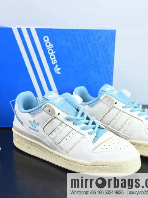 Adidas Forum 84 Low Adidas 84 CL classic velcro Vintage board shoes, milky white/blue, item number: FZ6342