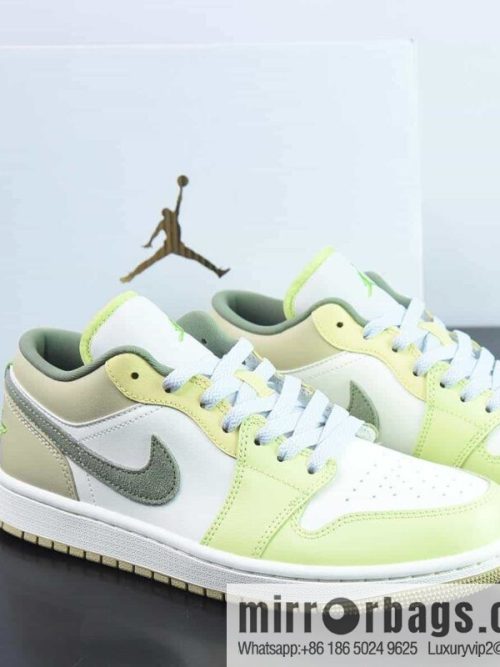 Air Jordan 1 Low green and white, Joe 1 low-top cultural basketball shoes, item number: FD9906-131
