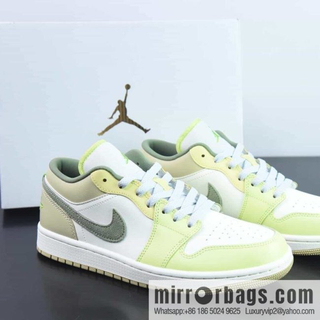 Air Jordan 1 Low green and white, Joe 1 low-top cultural basketball shoes, item number: FD9906-131