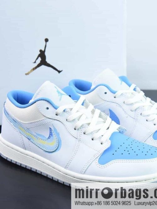 Air Jordan 1 Low animation white blue Joe 1 low-top culture basketball shoes, item number: FJ7219-441