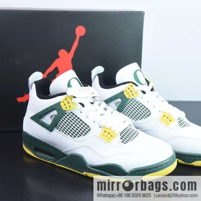 Air Jordan 4 Retro \"Oregon Ducks Pit Crew\" University of Oregon low-top sneakers Part Number: 257-255275