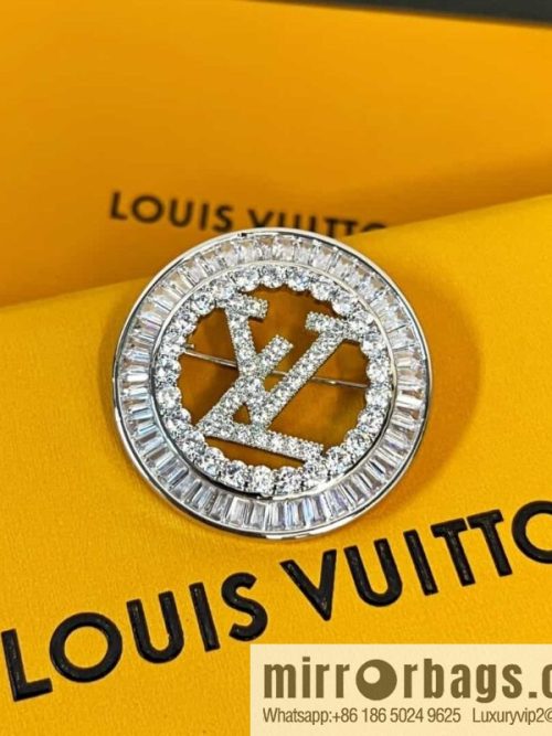 Louis Vuitton Medieval Full Diamond LV Letter Brooch