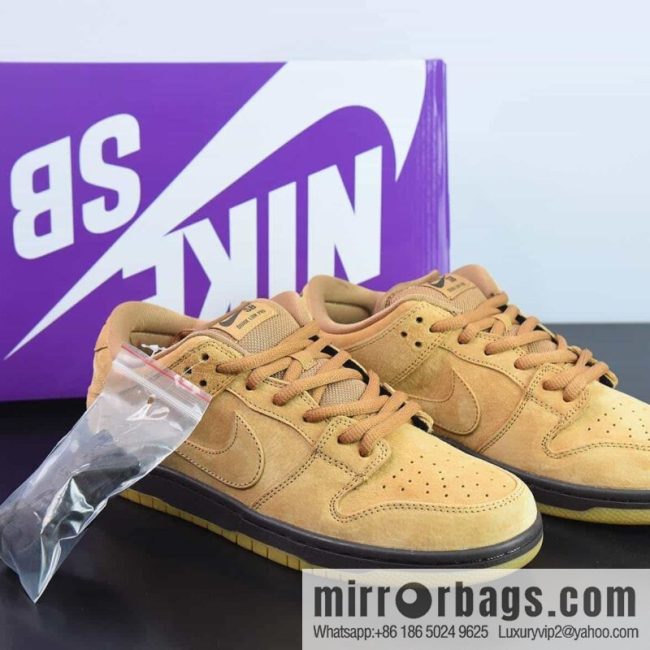 NK SB Dunk Low Pro wheat color, deciduous yellow low-top sports skate shoes Item number: BQ6817-204