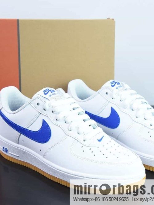 Air Force 1 \'07 Low Air Force One, white and blue raw rubber, item number: DJ3911-101