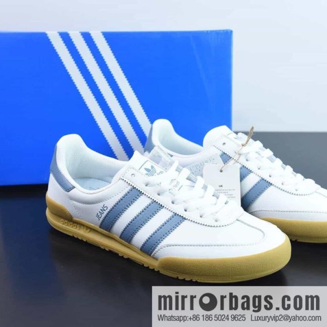 AD Originals Jeans Vintage low-top fashion sneakers, beige and blue, item number F36114.