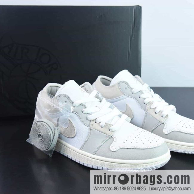 Air Jordan 1 Low AJ1 white gray low-top sneakers Part Number: DN1635 002