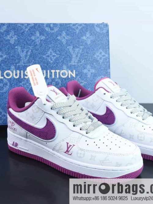 Nike Air Force 1 07 Air Force One \"leather (fabric) white purple denim LV monogram\" low-top sneakers item number: CV0670-500