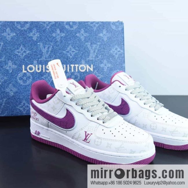Nike Air Force 1 07 Air Force One \"leather (fabric) white purple denim LV monogram\" low-top sneakers item number: CV0670-500