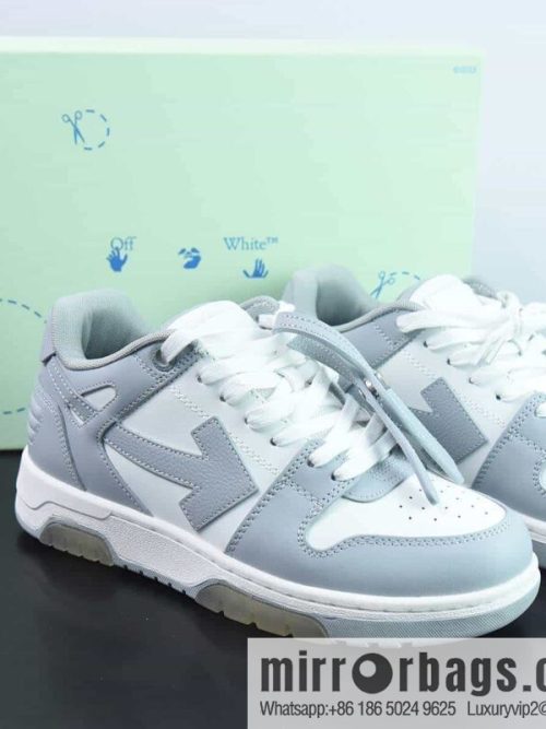 OFF-WHITE Out Of Office series low-top Vintage versatile casual sports shoes \"leather (fabric) white gray arrow\"