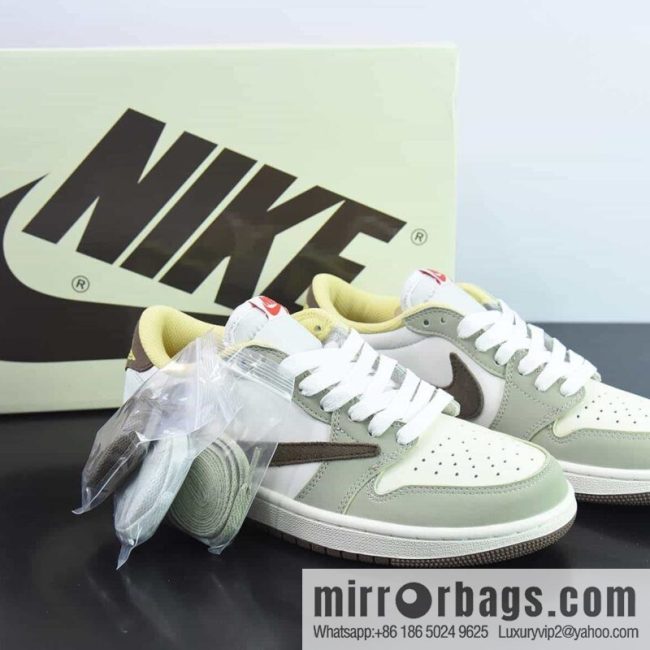 Air Jordan 1 Low AJ1 Joe 1 Low-top casual board shoes, white and green, limited to the Year of the Rabbit, item number: DM7866 603