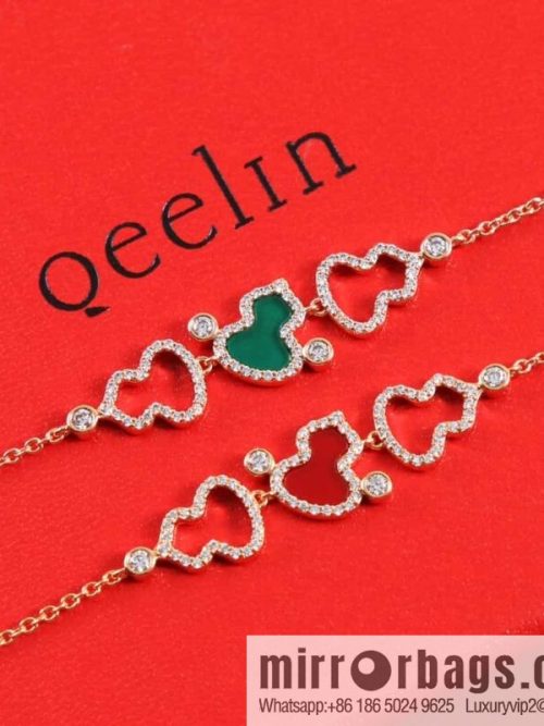 Qeelin Unicorn Hollow Full Diamond Agate Malachite Bracelet