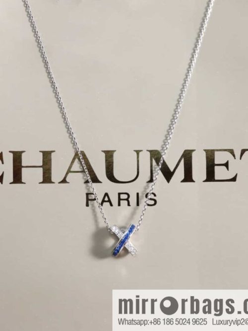 Chaumet Paris CHAUMET Sapphire Cross \"X\" Necklace