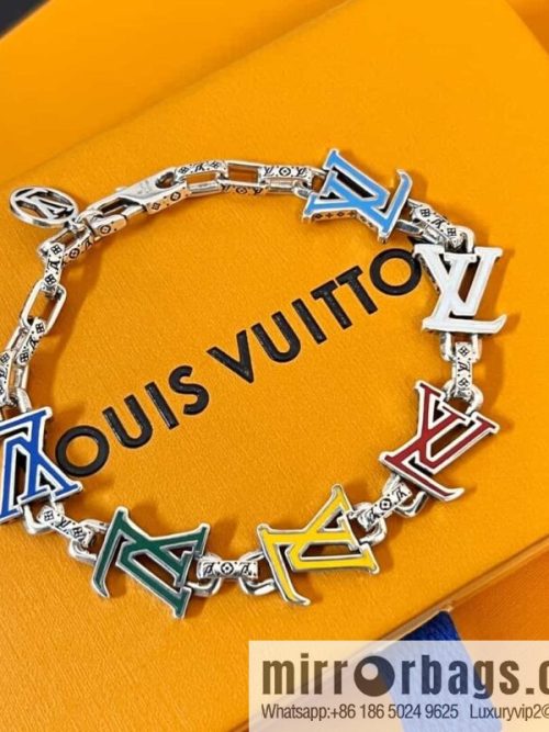 Louis Vuitton Louis Vuitton Green Medieval Collection Colored Enamel Letter Bracelet