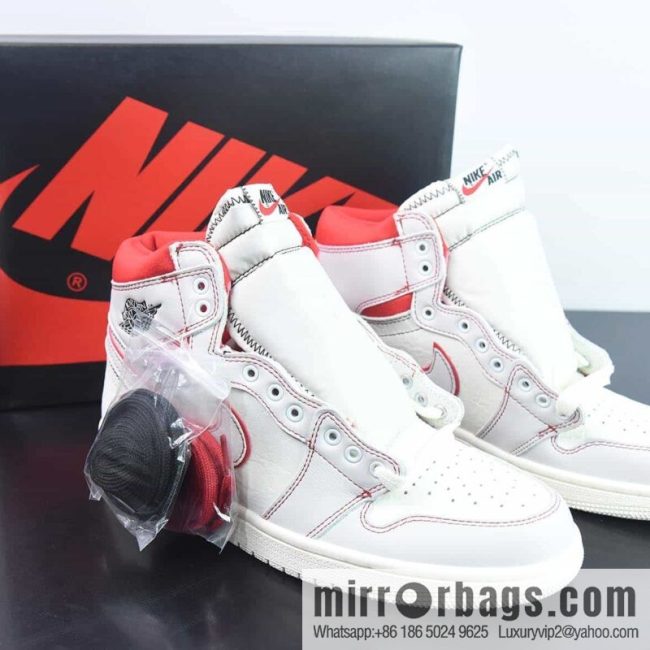 Air Jordan 1 Retro \"Phantom\" White Red Bugs Bugs High Help Sneakers Item Number: 555088-160