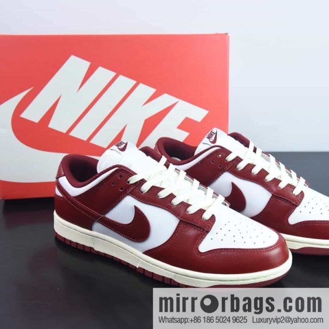 Nike Dunk Low red and white burgundy low-top PRM Vintage casual sports shoes item number: FJ4555-100