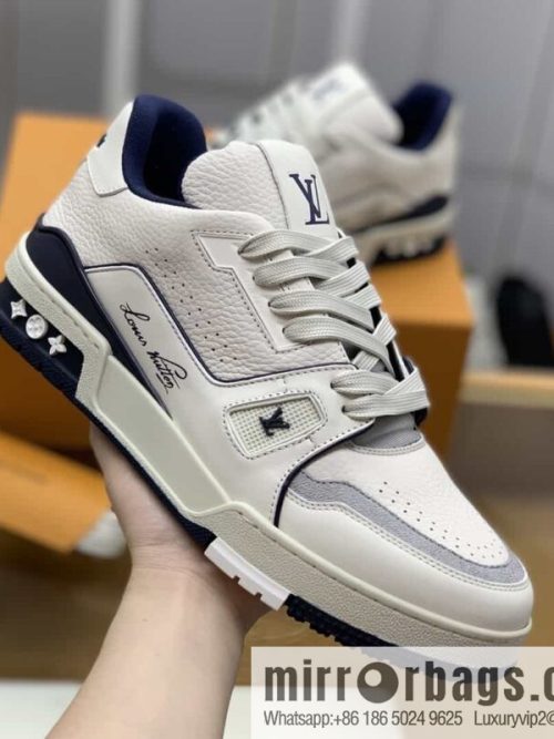 LV Louis Vuitton uses white calfskin to make His & Hers sports and leisure shoes