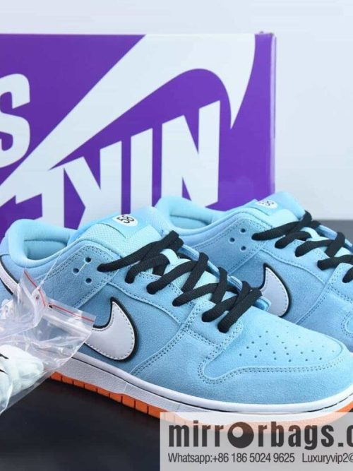 Nike SB Dunk Low Pro \"Club 58 Gulf\" Dunk Series Low Help Casual Sports Skateboard Shoes \"Suede Shallow Sea Blue and White 58\" Item Number: BQ6817-401