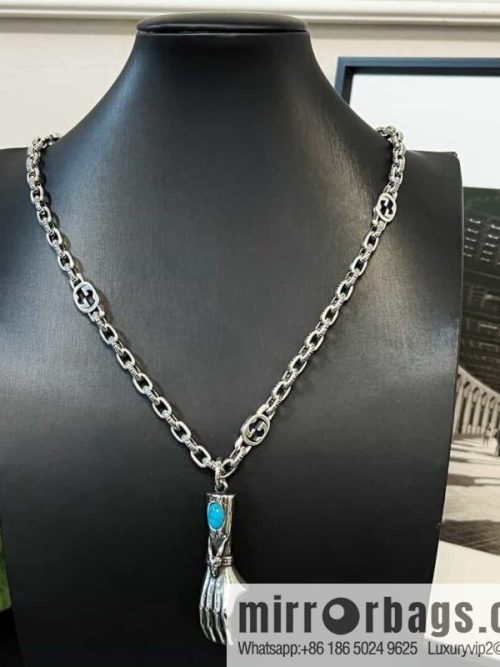 New Gucci gucci turquoise palm necklace