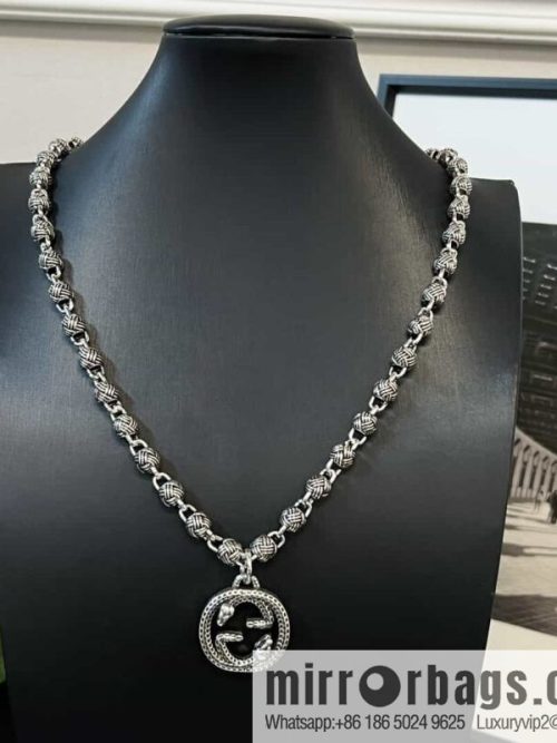 New Gucci gucci snake double G necklace