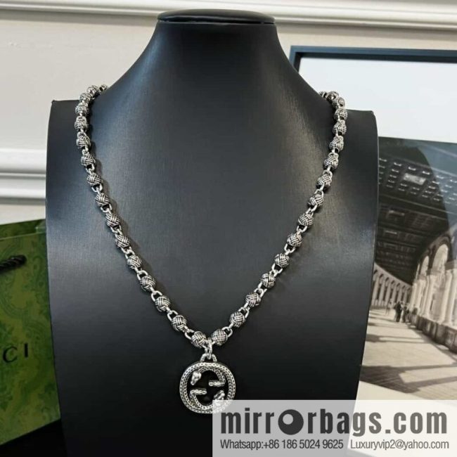New Gucci gucci snake double G necklace
