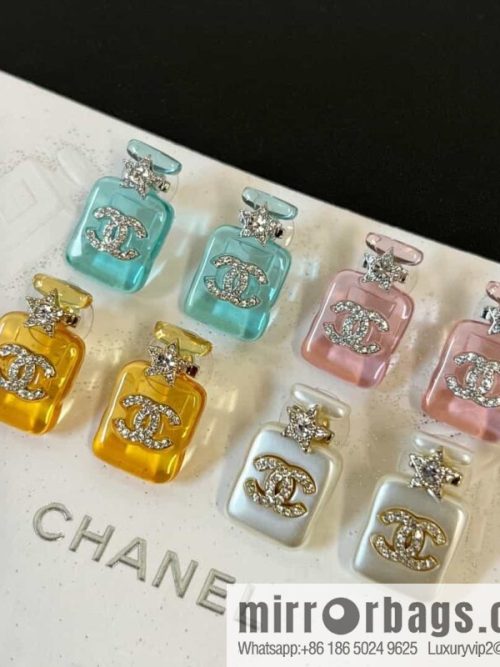 New ☑️ Chanel double c acrylic perfume bottle stud earrings