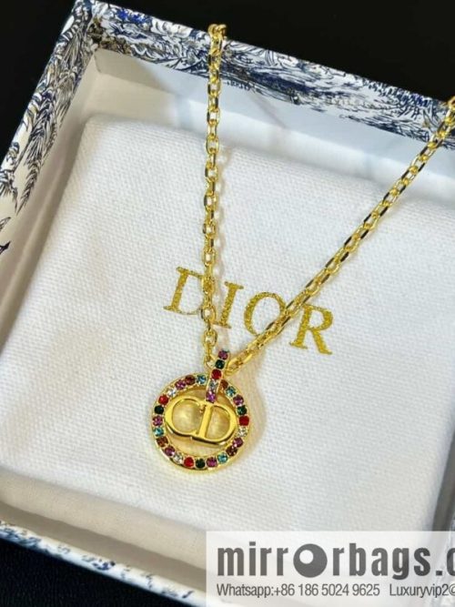 New ☑️ DIOR Diamond Round CD Necklace
