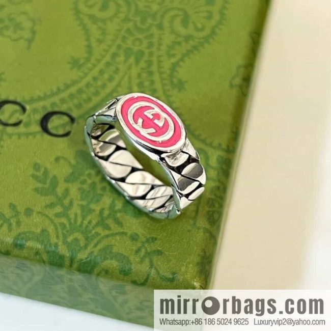 New Gucci Gucci letter double G enamel drip ring - Image 3