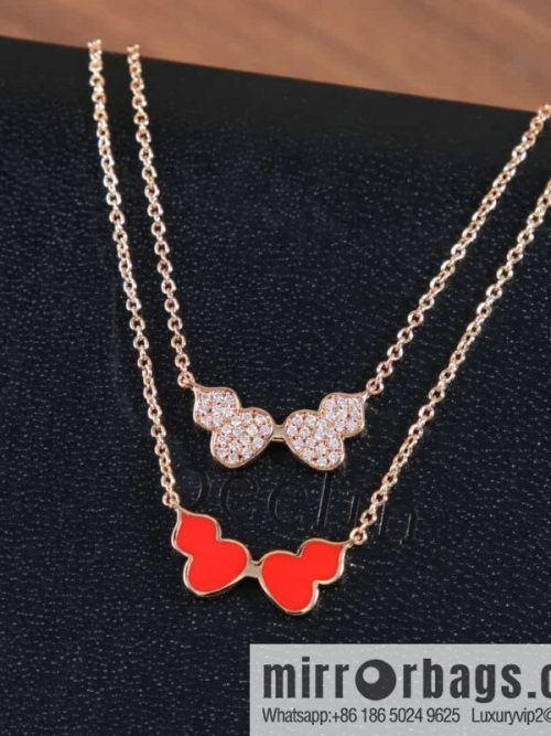 Qeelin Kirin Wulu Rose Gold HyCeram ® Double Gourd Necklace