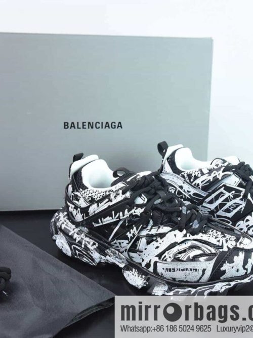 BALENCIAGA Track Mule Clear Sole Sneakers 3.0 Pure original version, no light, graffiti black and white sneakers