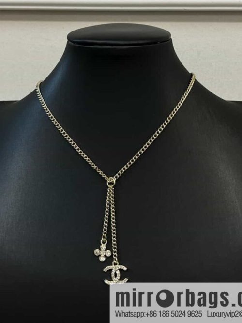 New ☑️ CHANEL Chanel double c rhombus full diamond tassel necklace