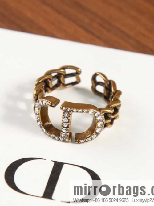 New ☑️ DIOR CD full diamond hollow open ring