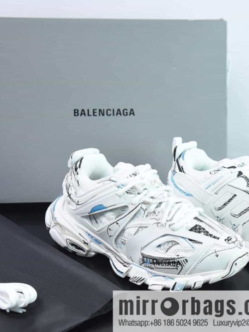 Balenciaga Balenciaga 3.0 low-top dad shoes, white, black and blue, item number: 542023 W3SRA 9014