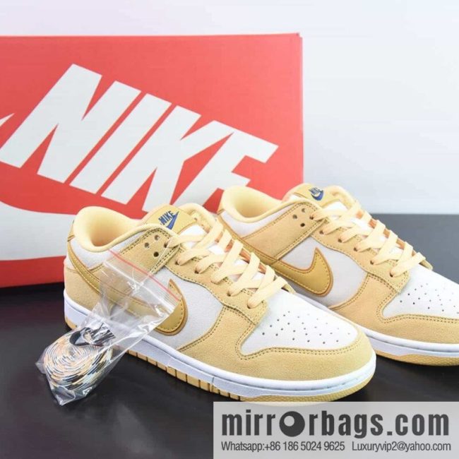 Nike SB Dunk Low LX \"Gold Suede\" Golden Wheat Low Top Sneakers SKU: DV7411-200