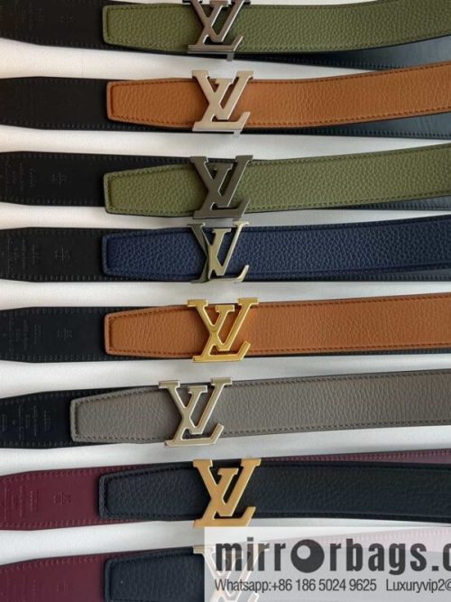 LV/Louis Vuitton Heritagex Double Sided Belt Select Grain Leather Belt 35mm