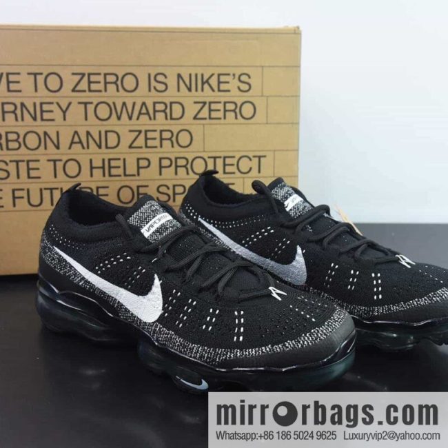NK Air VaporMax 2023 Flyknit FK 2023 Air Cushion Series Low Top Knit Leisure Sports Full Palm Air Unit Jogging Shoes DV1678-001