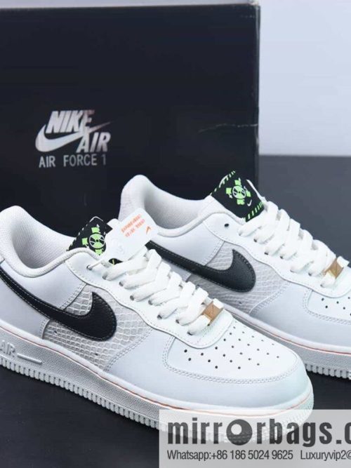 Nike Air Force 1 \'07 Low \"Sail Snakeskin\" Air Force One \"leather (fabric) beige snake pattern dark gray\" item number: FN8892-191